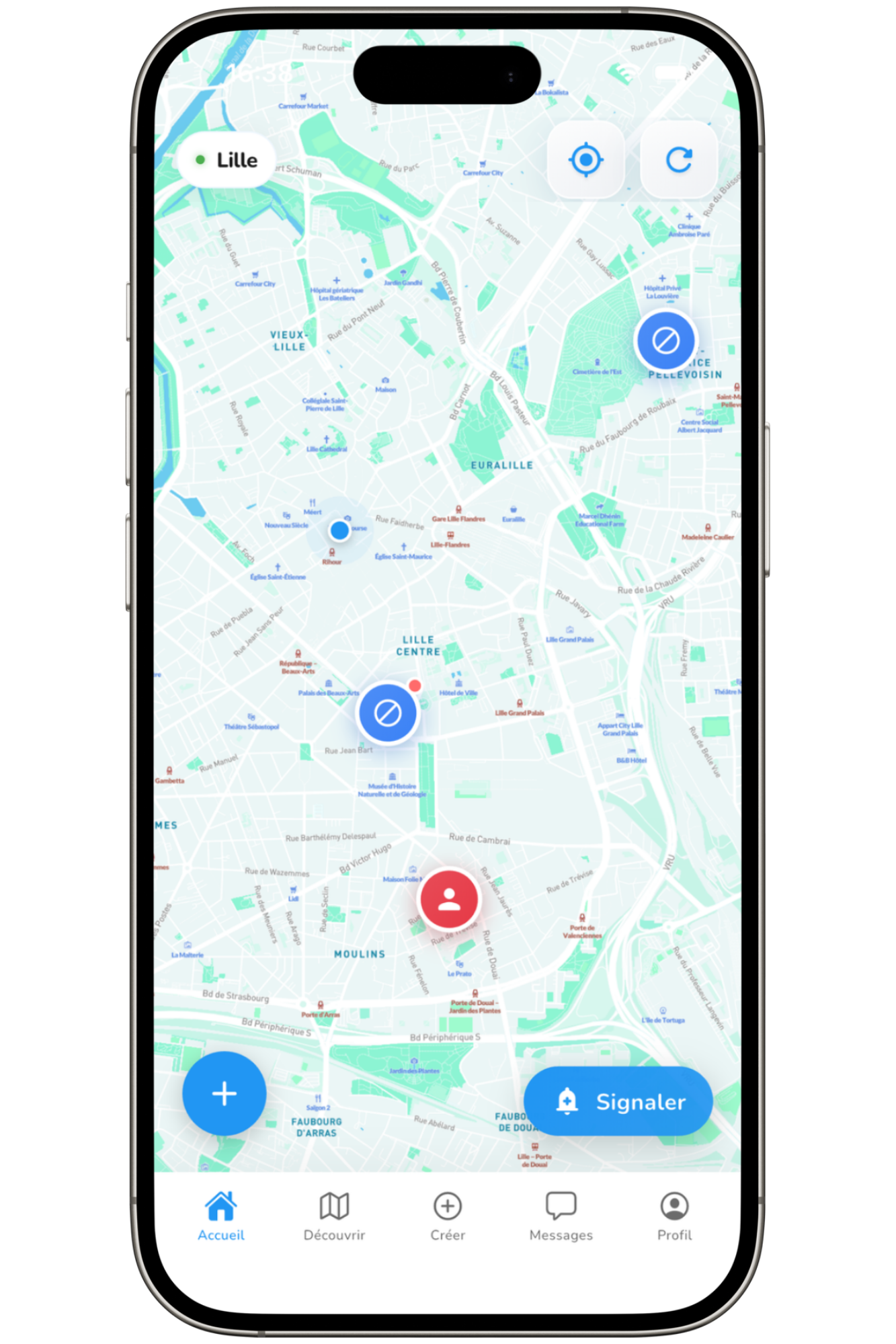 WeWalk interactive map — Lille view